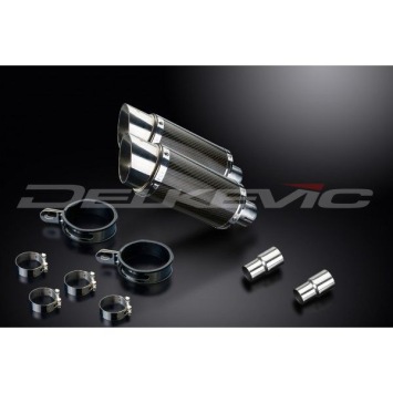 Delkevic slip-on kit Round Carbon 200mm zonder e-keur - Speed Triple 1050 (2005-2010)