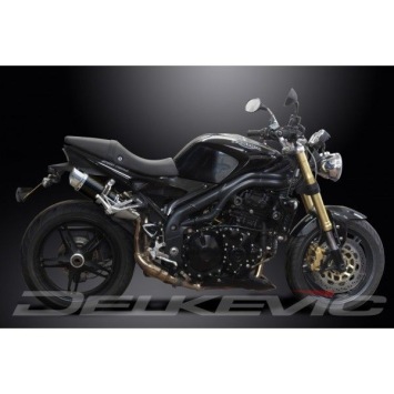 Delkevic slip-on kit Round Carbon 200mm zonder e-keur - Speed Triple 1050 (2005-2010)