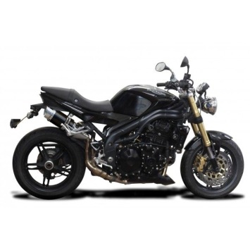 Delkevic slip-on kit Round Carbon 200mm zonder e-keur - Speed Triple 1050 (2005-2010)