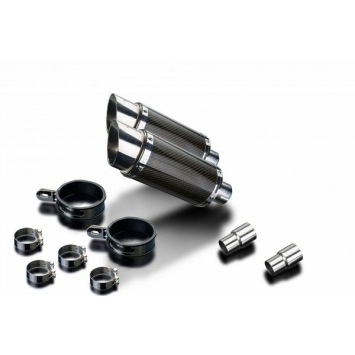 Delkevic slip-on kit Round Carbon 200mm zonder e-keur - Speed Triple 1050 (2005-2010)