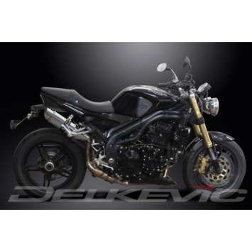 Delkevic slip-on kit Round RVS 200mm - Speed Triple 1050 (2005-2010)