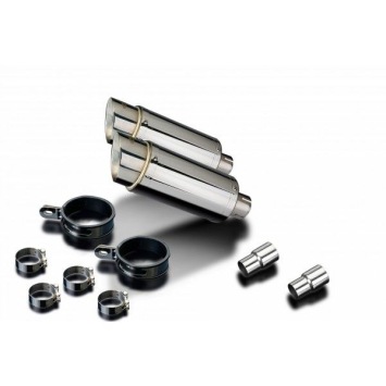 Delkevic slip-on kit Round RVS 200mm - Speed Triple 1050 (2005-2010)