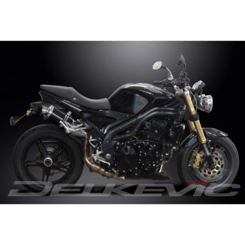 Delkevic slip-on kit Oval Carbon 225mm zonder e-keur - Speed Triple 1050 (2005-2010)