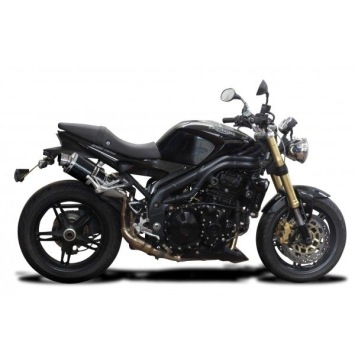 Delkevic slip-on kit Oval Carbon 225mm zonder e-keur - Speed Triple 1050 (2005-2010)