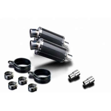 Delkevic slip-on kit Oval Carbon 225mm zonder e-keur - Speed Triple 1050 (2005-2010)