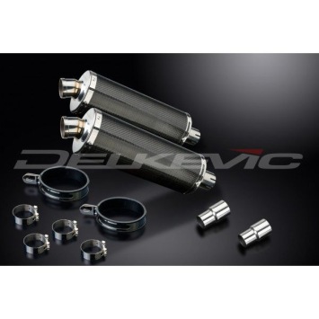 Delkevic slip-on kit Oval Carbon 350mm zonder e-keur - Speed Triple 1050 (2005-2010)