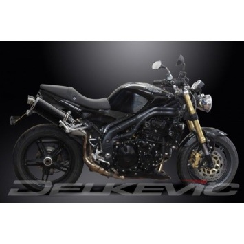 Delkevic slip-on kit Oval Carbon 350mm zonder e-keur - Speed Triple 1050 (2005-2010)