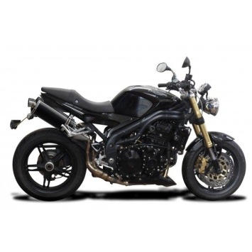 Delkevic slip-on kit Oval Carbon 350mm zonder e-keur - Speed Triple 1050 (2005-2010)