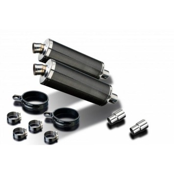 Delkevic slip-on kit Oval Carbon 350mm zonder e-keur - Speed Triple 1050 (2005-2010)