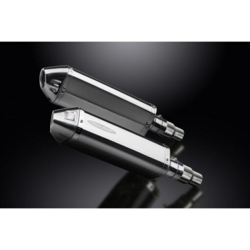 Delkevic slip-on kit Tri-Oval RVS 320mm zonder e-keur - Speed Triple 1050 (2005-2010)