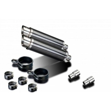 Delkevic slip-on kit Round Carbon 350mm zonder e-keur - Speed Triple 1050 (2005-2010)