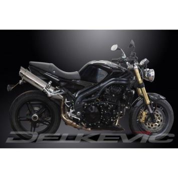 Delkevic slip-on kit Round RVS 350mm zonder e-keur - Speed Triple 1050 (2005-2010)