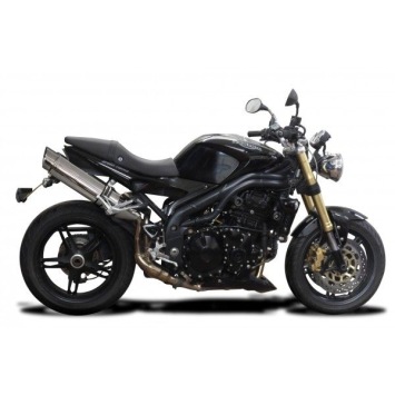 Delkevic slip-on kit Round RVS 350mm zonder e-keur - Speed Triple 1050 (2005-2010)