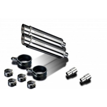 Delkevic slip-on kit Round RVS 350mm zonder e-keur - Speed Triple 1050 (2005-2010)