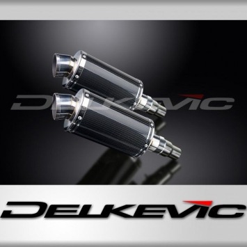 Delkevic slip-on kit Oval Carbon 225mm zonder e-keur - Speed Triple R 1050 (2012-2016)