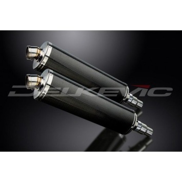 Delkevic slip-on kit Oval Carbon 450mm zonder e-keur - Speed Triple R 1050 (2012-2016)