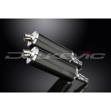 Delkevic slip-on kit Oval Carbon 350mm zonder e-keur - Speed Triple R 1050 (2012-2016)