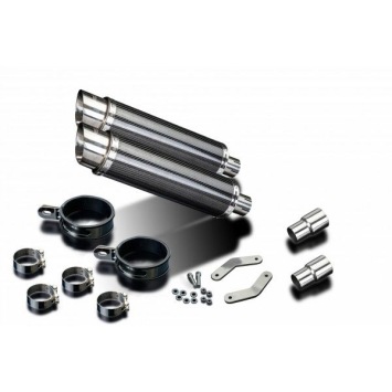 Delkevic slip-on kit Round Carbon 350mm zonder e-keur - Speed Triple R 1050 (2012-2016)