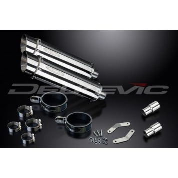 Delkevic slip-on kit Round RVS 350mm - Speed Triple R 1050 (2012-2016)