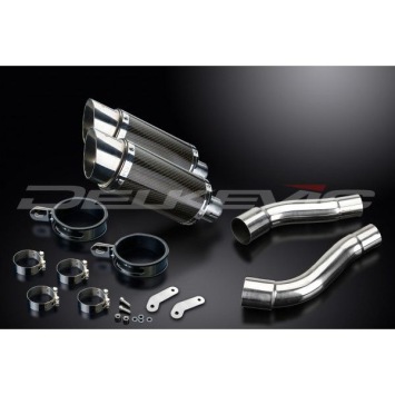 Delkevic slip-on kit Round Carbon 200mm zonder e-keur - Street Triple 675 (2007-2012)