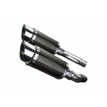 Delkevic slip-on kit Round Carbon 200mm zonder e-keur - Street Triple 675 (2007-2012)