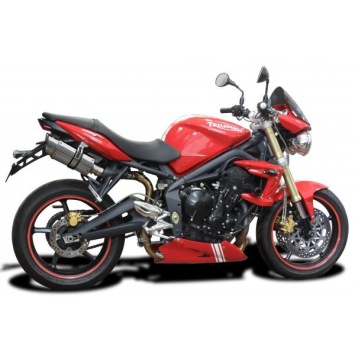 Delkevic slip-on kit Round RVS 200mm zonder e-keur - Street Triple 675 (2007-2012)