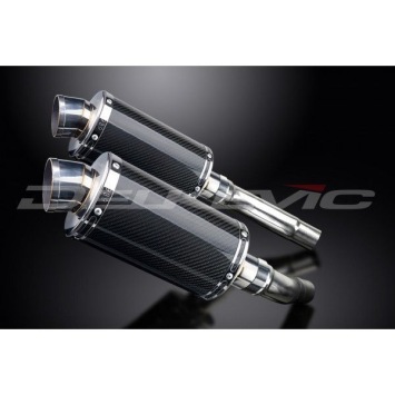 Delkevic slip-on kit Oval Carbon 225mm zonder e-keur - Street Triple 675 (2007-2012)