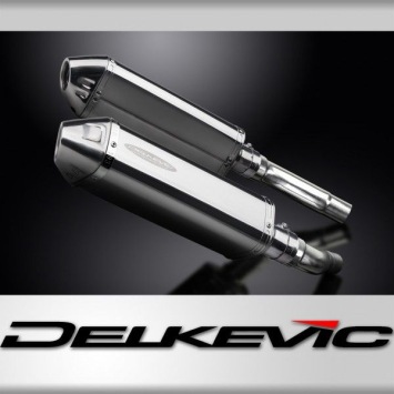 Delkevic slip-on kit Tri-Oval RVS 320mm zonder e-keur - Street Triple 675 (2007-2012)