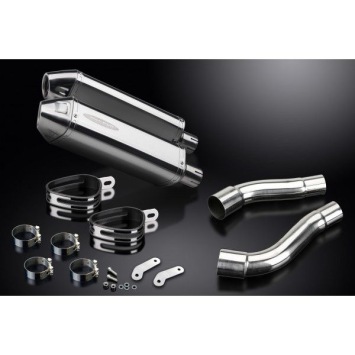 Delkevic slip-on kit Tri-Oval RVS 320mm zonder e-keur - Street Triple 675 (2007-2012)