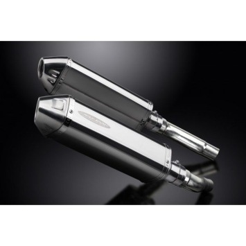 Delkevic slip-on kit Tri-Oval RVS 320mm zonder e-keur - Street Triple 675 (2007-2012)