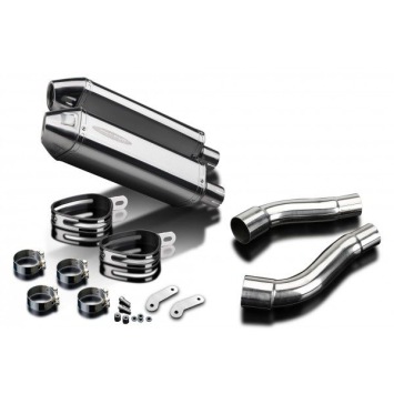 Delkevic slip-on kit Tri-Oval RVS 320mm zonder e-keur - Street Triple 675 (2007-2012)