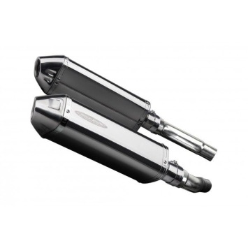 Delkevic slip-on kit Tri-Oval RVS 320mm zonder e-keur - Street Triple 675 (2007-2012)