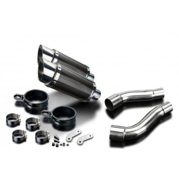 Delkevic slip-on kit Round Carbon 200mm zonder e-keur - Street Triple R (2009-2012)