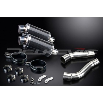 Delkevic slip-on kit Oval Carbon 225mm zonder e-keur - Street Triple R (2009-2012)