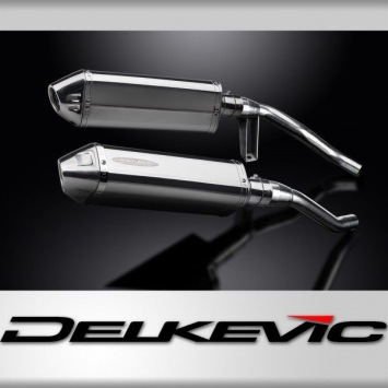 Delkevic slip-on kit Tri-Oval RVS 320mm zonder e-keur - GW250 Inazuma (2012-2017)