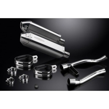 Delkevic slip-on kit Tri-Oval RVS 320mm zonder e-keur - GW250 Inazuma (2012-2017)