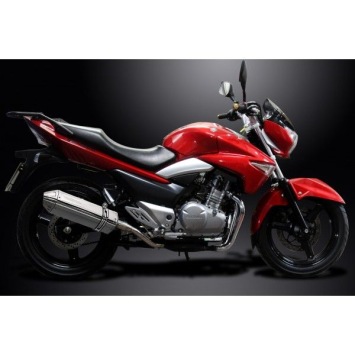 Delkevic slip-on kit Tri-Oval RVS 320mm zonder e-keur - GW250 Inazuma (2012-2017)