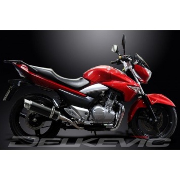 Delkevic slip-on kit Round Carbon 350mm zonder e-keur - GW250 Inazuma (2013-2017)