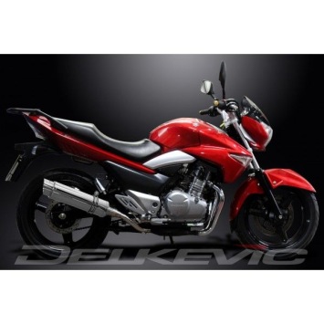 Delkevic slip-on kit Round RVS 350mm zonder e-keur - GW250 Inazuma (2012-2017)