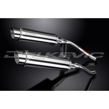 Delkevic slip-on kit Round RVS 350mm zonder e-keur - GW250 Inazuma (2012-2017)