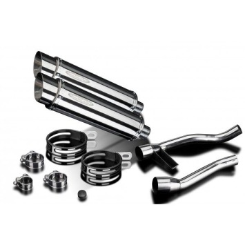 Delkevic slip-on kit Round RVS 350mm zonder e-keur - GW250 Inazuma (2012-2017)