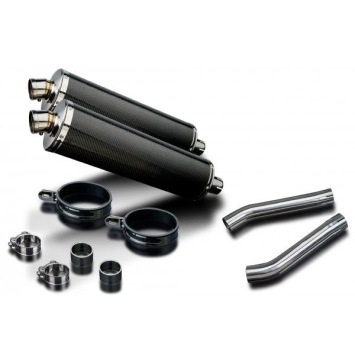 Delkevic slip-on kit Oval Carbon 450mm zonder e-keur - DL1000 V STROM (2002-2013)