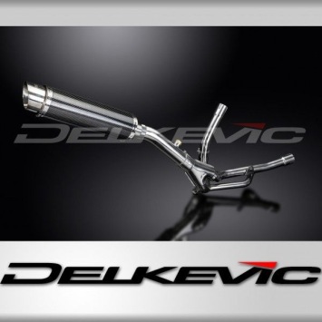 Delkevic slip-on kit Round Carbon 350mm zonder e-keur - DL650 V-Strom (2004-2011)