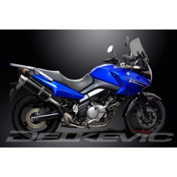 Delkevic slip-on kit Round Carbon 350mm zonder e-keur - DL650 V-Strom (2004-2011)