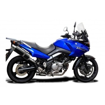 Delkevic slip-on kit Round Carbon 350mm zonder e-keur - DL650 V-Strom (2004-2011)