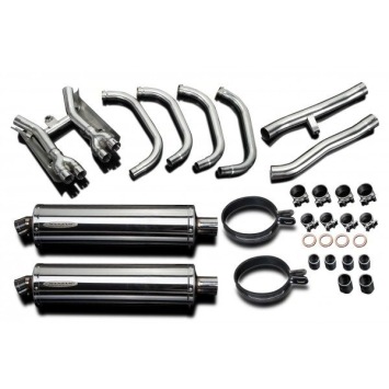 Delkevic volledig systeem Oval RVS 450mm zonder e-keur - GSX1400 (2001-2004)