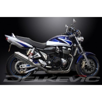 Delkevic volledig systeem Tri-Oval RVS 320mm zonder e-keur - GSX1400 (2001-2004)