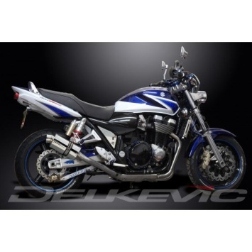 Delkevic volledig systeem Oval RVS 225mm zonder e-keur - GSX1400 (2001-2004)