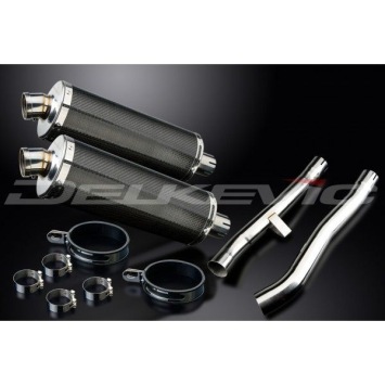 Delkevic slip-on kit Oval Carbon 350mm zonder e-keur - GSX1400 K2-K4 (2001-2004)
