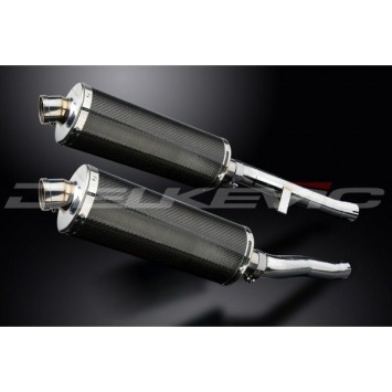 Delkevic slip-on kit Oval Carbon 350mm zonder e-keur - GSX1400 K2-K4 (2001-2004)